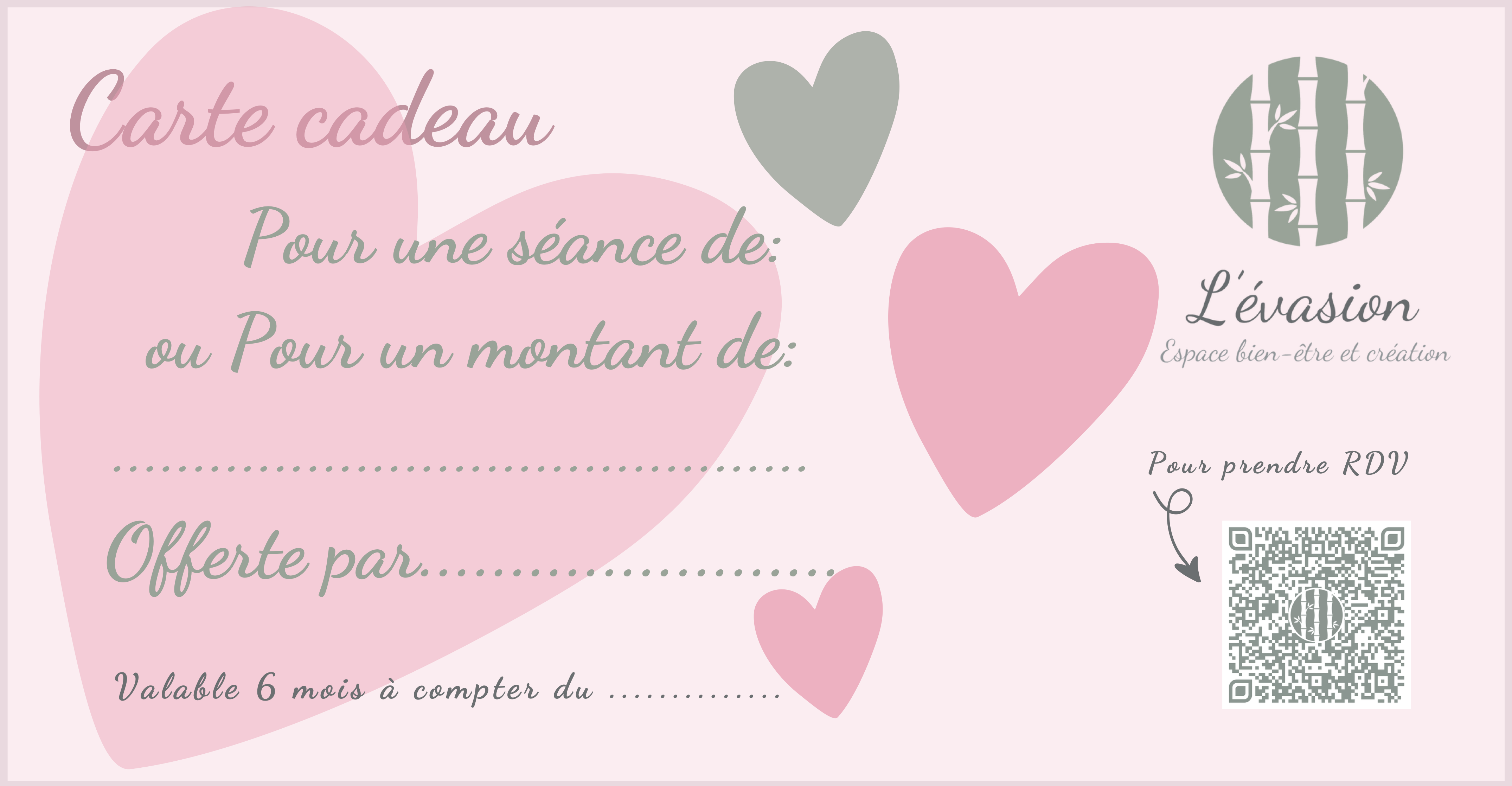 Carte cadeau bien-être pour la Fête des Mères – L'évasion, espace détente et création.